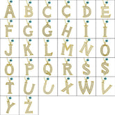 Collier pour femme en argent et or avec lettre E et mauvais œil